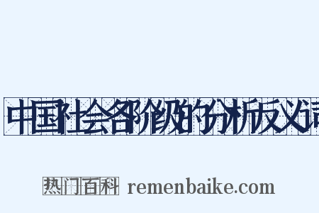 中国社会各阶级的分析反义词是什么意思的图片